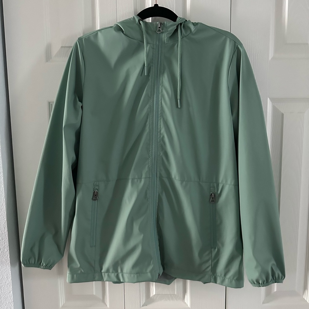Weatherproof Sage Green Hooded Raincoat